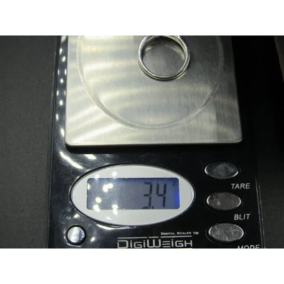 Size 7 10K White Gold 2.2 Total Carat Weight Of Natural Diamonds Band Ring - Picture 10 of 10